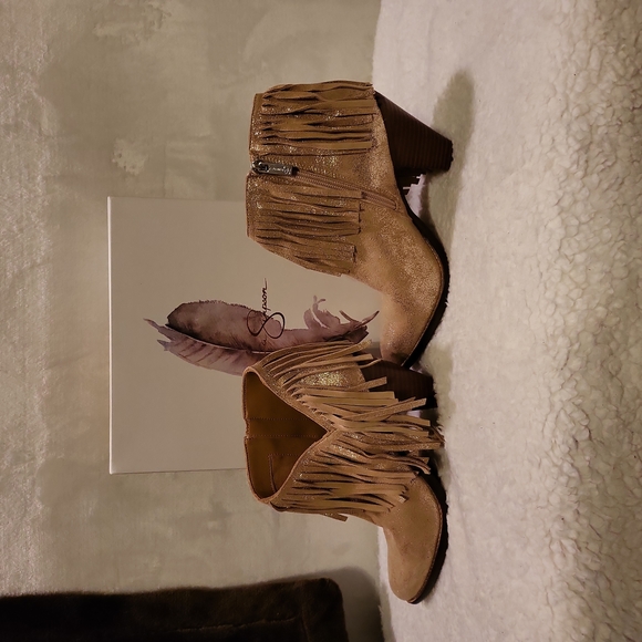 Jessica Simpson "Jewles" Ankle Boots with Fringe ~ Sz 8 ~ BOGO HALF - Picture 3 of 9